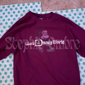 VTG Walt Disney World Mickey Mouse Christmas Red Sweater - L